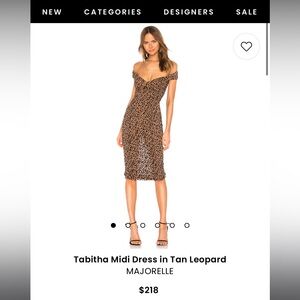 Tabitha Midi Dress in Tan Leopard
MAJORELLE XS